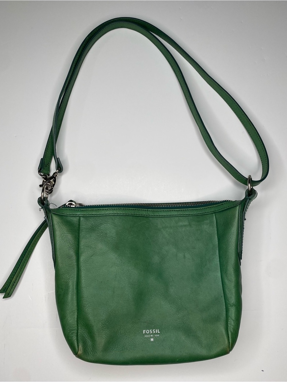 Fossil Green Leather Adjustable Convertible Bag